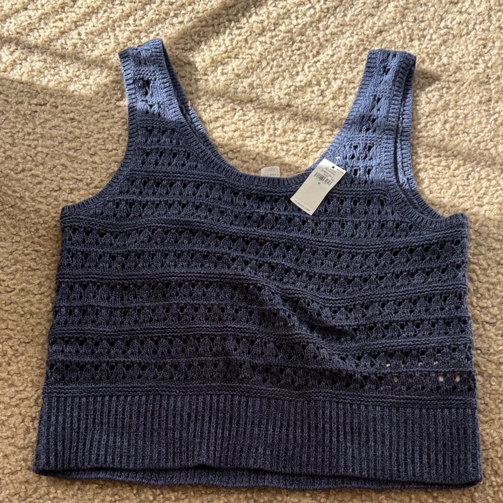 Navy Blue Knit Women's Top